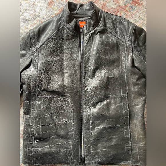 🔥Hugo Boss embossed lamb leather jacket🔥 - Picture 1 of 6